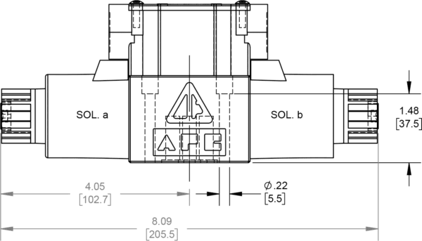 A drawing of the front end of an aircraft.