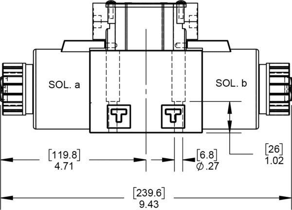 A drawing of the front end of a vehicle.