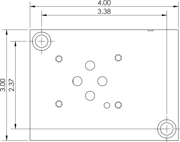 A drawing of the bottom of a table.