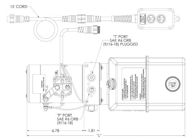 A drawing of the front end of a vehicle.