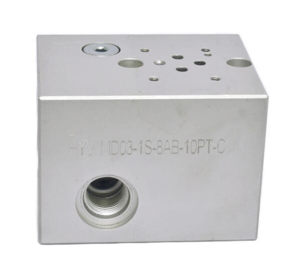 A metal box with holes for the valve.