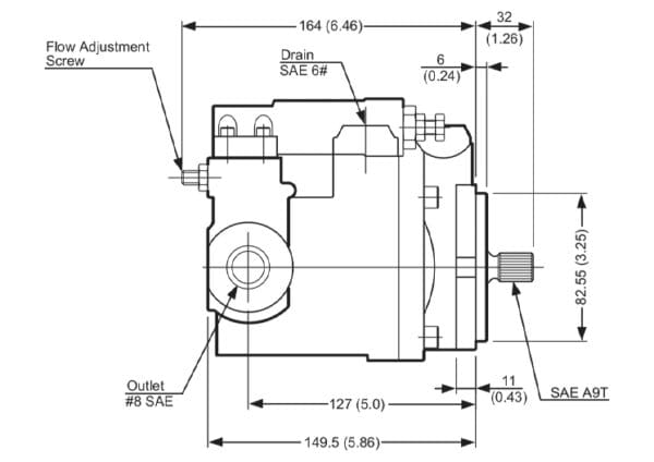 Axial Piston Pump, 3.8GPM, 3000 PSI, SAE A Mount, 9 Tooth Spline - Image 2